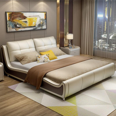 Bett Polster Design Deko Luxus Doppel Hotel Betten Ehe Schlaf Zimmer Leder