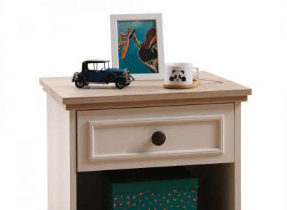 Design Modern Möbel Nachttisch Kinder Beistell Jugendzimmer Beige Holz