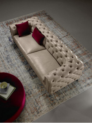 Luxuriöses 3+3 sitzer sofagarnitur in beige von chesterfield