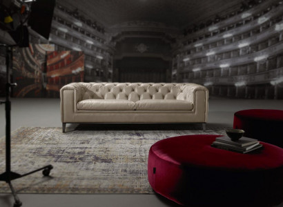 Sofa 3 Sitz Wohnzimmer Chesterfield Möbel Design Luxus Italienischer Stil Beige