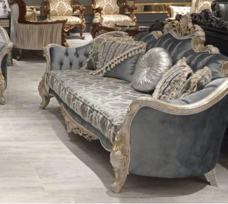 Sofagarnitur 3+1+1 Sitzer Luxus Sofa Sessel Stoff Gruppe Garnitur Wohnzimmer