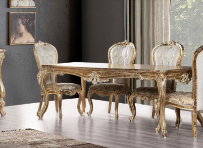 Esszimmer Esstisch Stuhl Gruppe Garnitur Set Holz Tisch Tische Barock Sets 5tlg