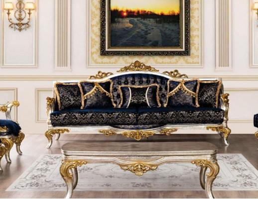 Sitz Dreisitzer Sofa 3 Sitzer Sofa Sofas Stoff Stil Barock Rokoko Klassische Neu