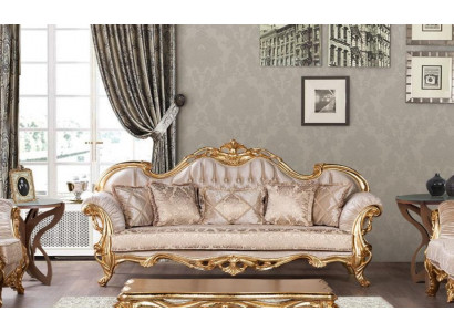 Sitz Dreisitzer Sofa 3 Sitzer Sofa Sofas Couchen Stoff Stil Barock Rokoko Möbel