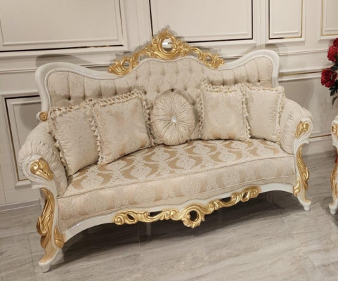 Dreisitzer Sofa 3 Sitzer Barock Rokoko Sofa Sofas Couch Stoff Stil Barock Sitz