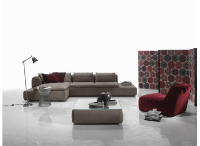 Ecksofa Couch Polsterung Couchen Sofa L-Form Möbel Grau Sofas Leder