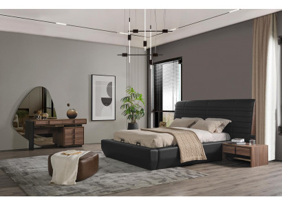 Schlafzimmer Set Bett 2x Nachttische Schminktischh mit Spiegel Luxus