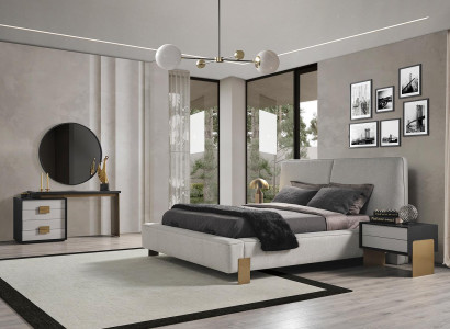 Schlafzimmer Set Bett 2x Nachttische Schminktisch Luxus neu 5tlg