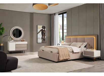 Schlafzimmer Set Bett 2xNachttische Schminktisch Luxus neu 5tlgDesign