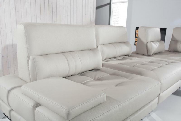 Ecksofa Wohnlandschaft Polster Eck Sofa Sitz Garnitur Moderne 100% Leder Couch
