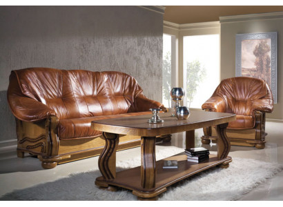 Antik Stil Ledersofa Couch Sofagarnitur 3+2+1 Sitzer Italienisches Leder Polster