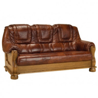 Klassische Garnitur 3+2+2 Sitzer Polster Sofagarnitur Couch Sofa 100% Leder Sofa