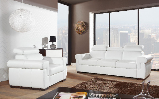 Echtleder Sofagarnitur 3+1 Sitz Modernes Sofa Couch Design Polster Garnitur Set