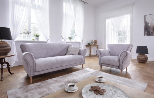 Sofagarnitur 3+1 Sitzer Sofas Couch Polster Garnitur Klassische Couchen Stoff
