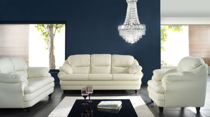 Sofagarnitur 3+1 Sitzer Set Design Sofas Polster Deko Couchen Leder Relax