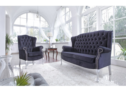 Klassische Chesterfield Dreisitzer 3er Sitzer Sofa Couch Polster Samt Couchen