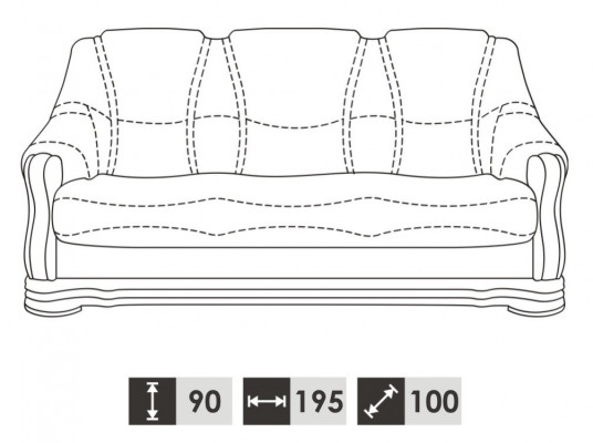 Klassische Dreisitzer Couch Couchen Polster Sofa 3Sitzer Leder Couchen