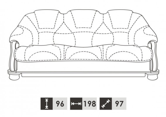 Klassische Dreisitzer Couch Sofas Polster Sofa 3 Sitzer Leder Couchen