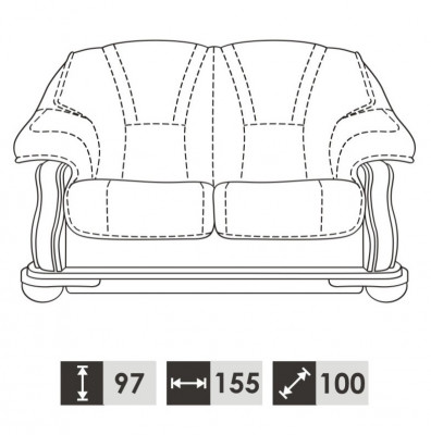 Zweisitzer Sofa Klassische 2 Sitzer Polster Sofas Neu Couchen (ohne 3+1Sitzer)