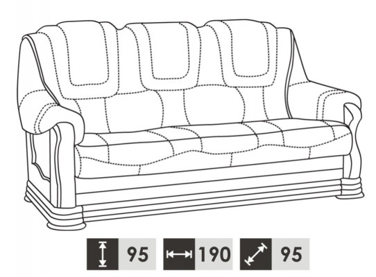 Klassische Dreisitzer Couch Couch Polster Sofa 3 Sitzer Leder Couchen