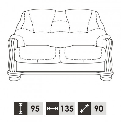 Zweisitzer Sofa 2 Sitzer Klassische Sofas Couchen Polster Neu (ohne 3+1Sitzer)
