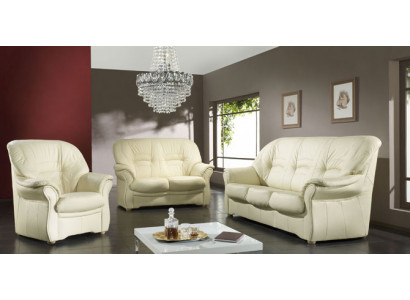 Sofagarnitur Echtleder Sofa 3+2 Sitz Modernes Design Polster Garnitur Set