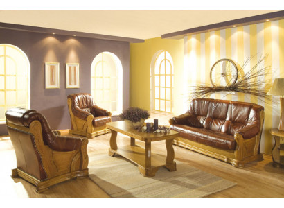 Antik Stil Ledersofa Couch Sofagarnitur 3+1+1 Sitzer Italienisches Leder Polster