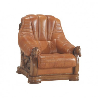 Antik Stil Ledersofa Couch Sofagarnitur 3+1 Sitzer Italienisches Leder Polster