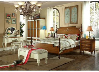 Designer Doppelbett Bett Betten Holz Amerikanisch Hotel Luxus Schlafzimmer Neu