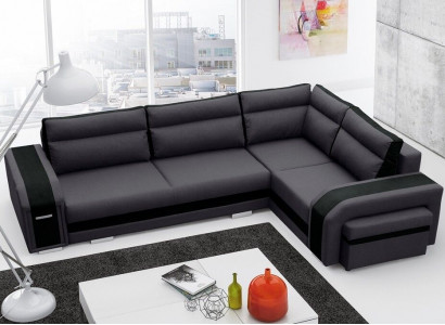 Sofa Schlafsofa Designer Sofa mit Bettfunktion + Bettkasten Ecksofa Couch (Neu)