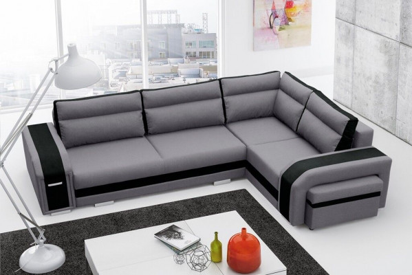Sofa Schlafsofa Designer Sofa mit Bettfunktion + Bettkasten Ecksofa Couch (Neu)