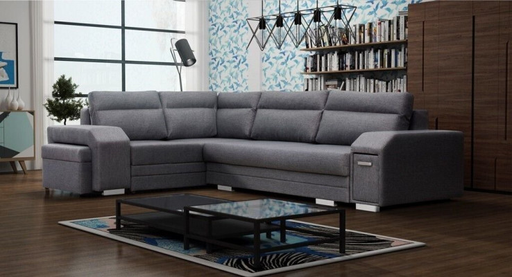 Wohnlandschaft Ecksofa Bettkasten Schlafsofa Sofa Polstersofa Eck Sofas Couch