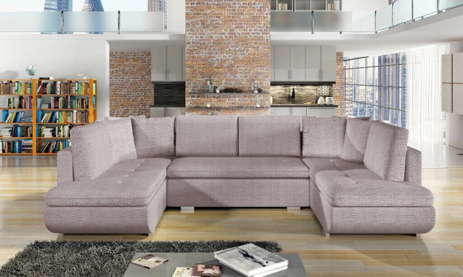 XXL Wohnlandschaft Ecksofa Sofa Couch Polster Garnitur Ecke Designer Neu Stoff