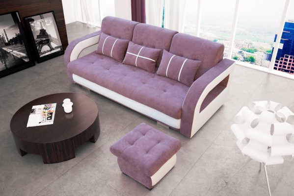 Sofa Couch Polster Sofas Couchen Schlafsofa Bettfunktion 3 Sitzer + Hocker Neu