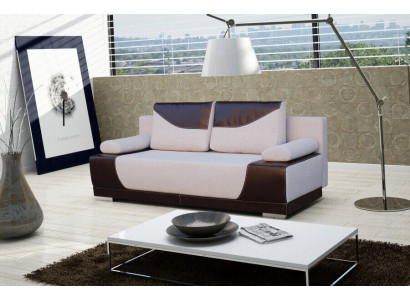 Schlafsofa Klappcouch 3-Sitzer Schlaffunktion + Bettkasten Couch Designer Sofa
