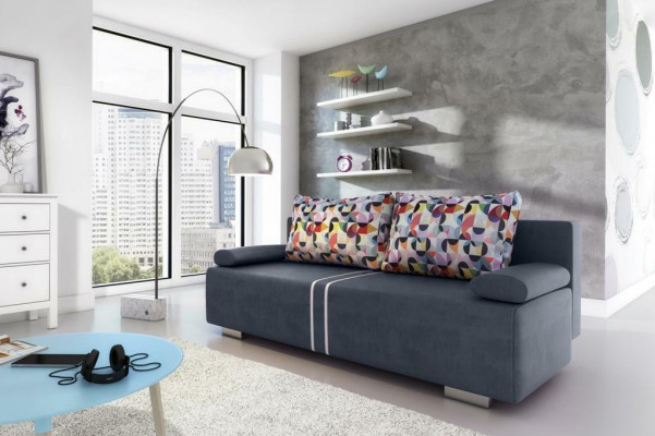 Schlafsofa Stoff Sofa Couch Textil Polster Neu Garnitur Bettfunktion 3 Sitz