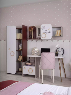 Luxus Kinderzimmer Set Bett Schrank Regal Kinder Möbel Mädchen 8tlg