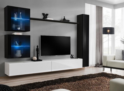 Wohnwand Set 6tlg Luxus Einrichtung Wohnzimmer Designer TV-Ständer Wandschrank