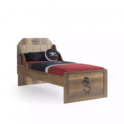 Kinderzimmer Garnitur Pirat Bettrahmen Jugendbett Holz Braun 5tlg Set