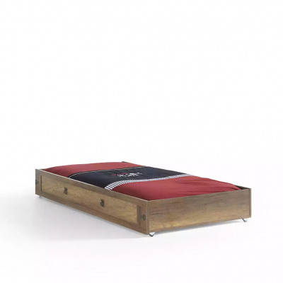 Kinderzimmer Garnitur Pirat Bettrahmen Jugendbett Holz Braun 5tlg Set