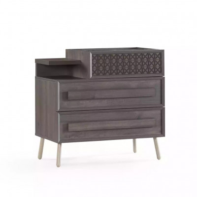 Kinderzimmer Garnitur Jugendbett Kindermöbel Bett Holz Grau Set 5tlg