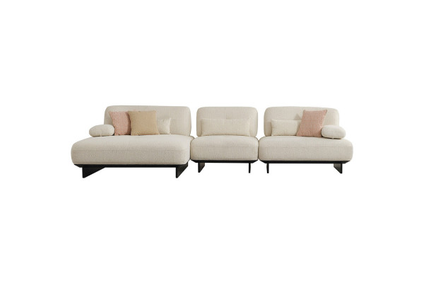 Moderne Wohnlandschaft Ecksofa Couchtisch Beistelltisch Sessel 4tlg Set