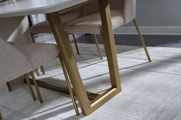 Weiße Holz Esszimmer Garnitur Designer Esstisch 4x Polsterstühle 7tlg