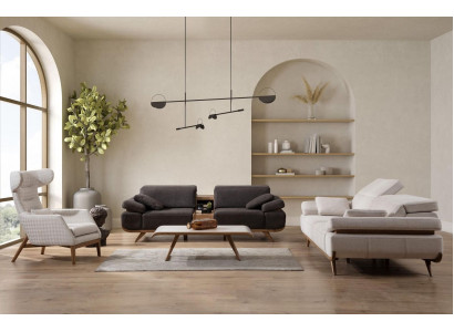 Zweifarbige Wohnzimmer Sofagarnitur Moderne 3+2 Sitzer Luxus Sessel