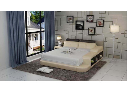 Bett Design Luxus Luxus Betten Leder Modernes Schlafzimmer 140/160/180 LB8810