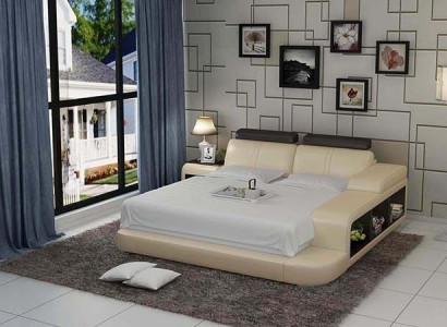 Bett Design Luxus Luxus Betten Leder Modernes Schlafzimmer 140/160/180 LB8810