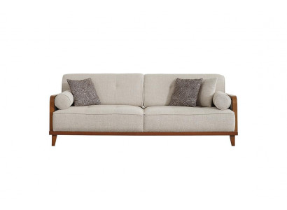 Wohnzimmer Designer 3-Sitzer Sofa Luxus Polster Couch Holzgestell Neu