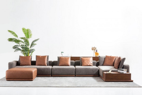 Polstersofa Eckgarnitur Ecksofa L Form Stoffsofa Couch Modern Sofa Grau