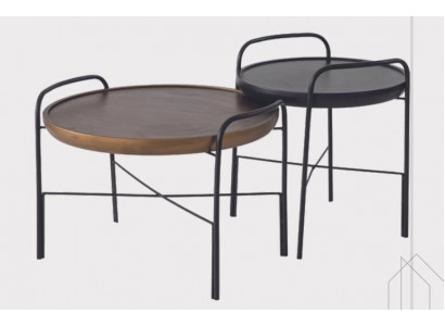 Runder Wohnzimmer Couchtisch Luxus 2x Holztische Designer Möbеl Set 2tlg