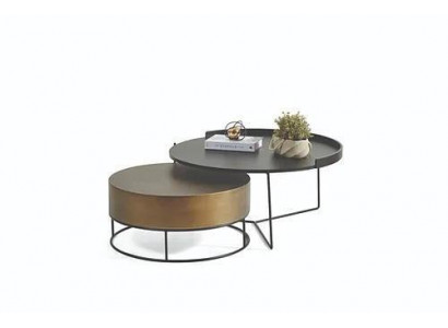 Designer 2x Couchtische Moderner Runder Beistelltisch Metalltisch Set